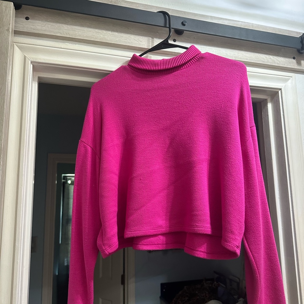 Vibrant Pink Cropped Sweater